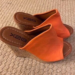 X2B Orange Wedge Heel